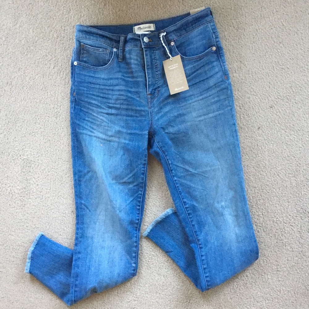 NWT Madewell 10" hi-rise tulip-hem skinnies, Sz 30